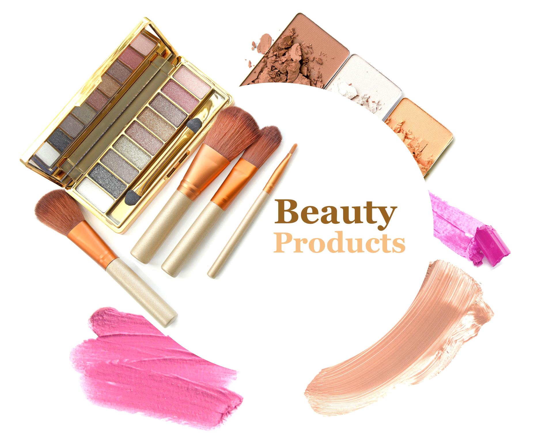 Cosmetics set isolated on white